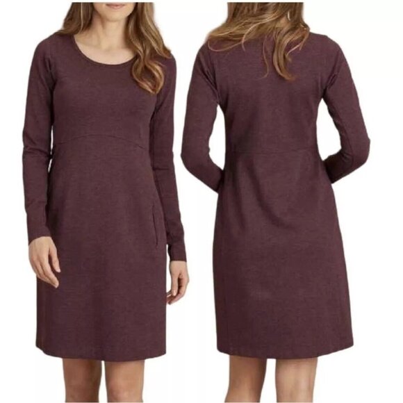 Duluth Trading Co Women's Medium Long Sleeve Casual Burgundy Dress w/Zip Pocket - Picture 15 of 15